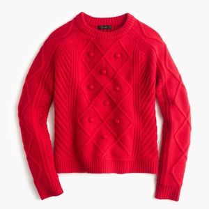 Jcrew Cable pom-pom sweater in merino wool